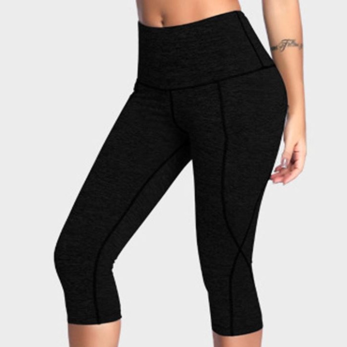 Celana Legging Sport 3/4 Wanita Import Bahan Premium ada Kantong 5012 - Abu