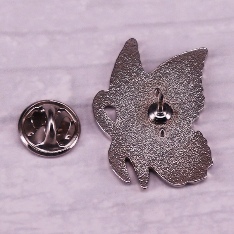 Siy Ungu Kupu-Kupu Pita Bros Tetes Cat Minyak Lencana Lucu Perhiasan Halus