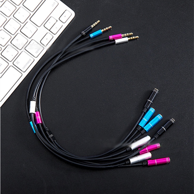 Kabel Adapter Extension Splitter Headphone 3.5mm Bahan Metal Untuk Handphone / Komputer / Speaker