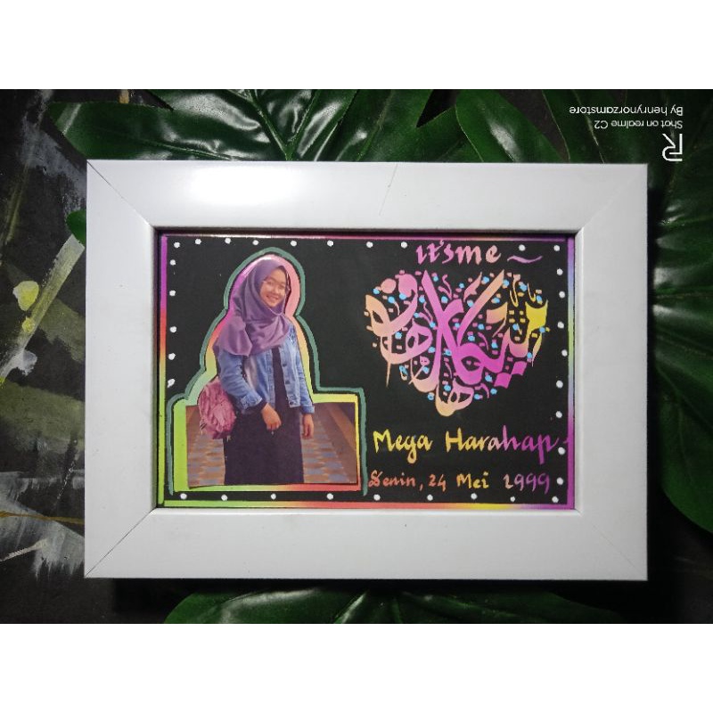 kaligrafi nama hiasan meja