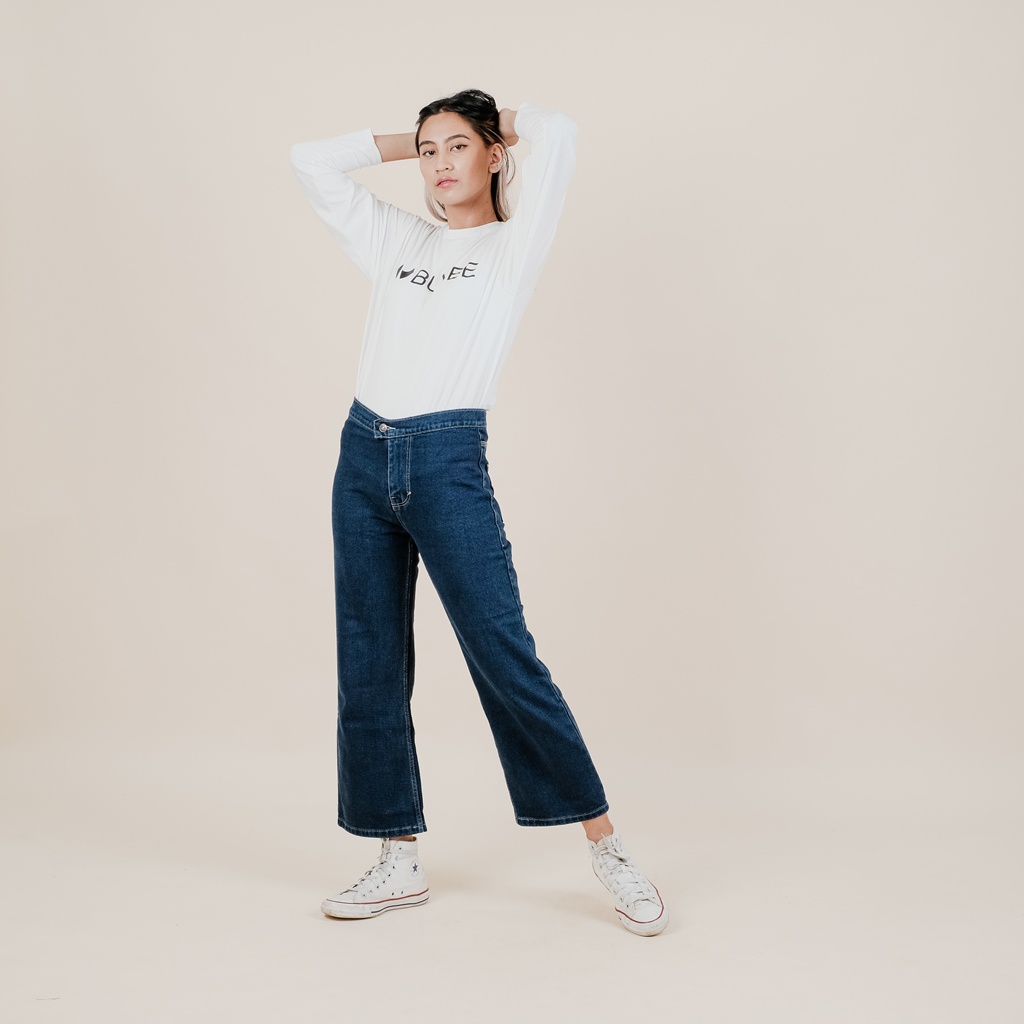 Bunbe - Highwaist Kulot Jeans Plain Adelle