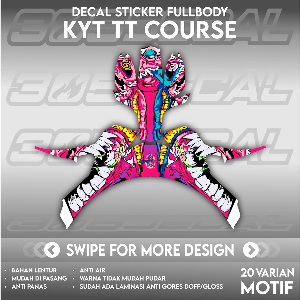 Sticker decal helm KYT TT Course TTC motif icon bunny  | decal helm | decal sticker
