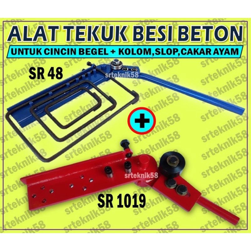 alat tekuk besi beton manual/bar bender/pleser (SR 2 in 1 B)