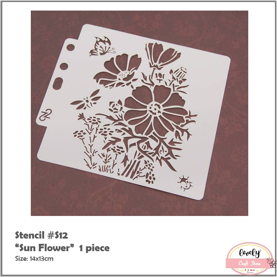 

LovelyCraftStore | cetakan stensil S12 decorating flower stencil cake, baking, art and craft, journal, scrapbooking, bujo ~ sunflower