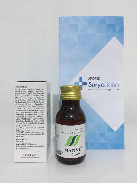 MANNE Lotion Anti Acne 50 ml - Obat Jerawat Cair Manne Lotion