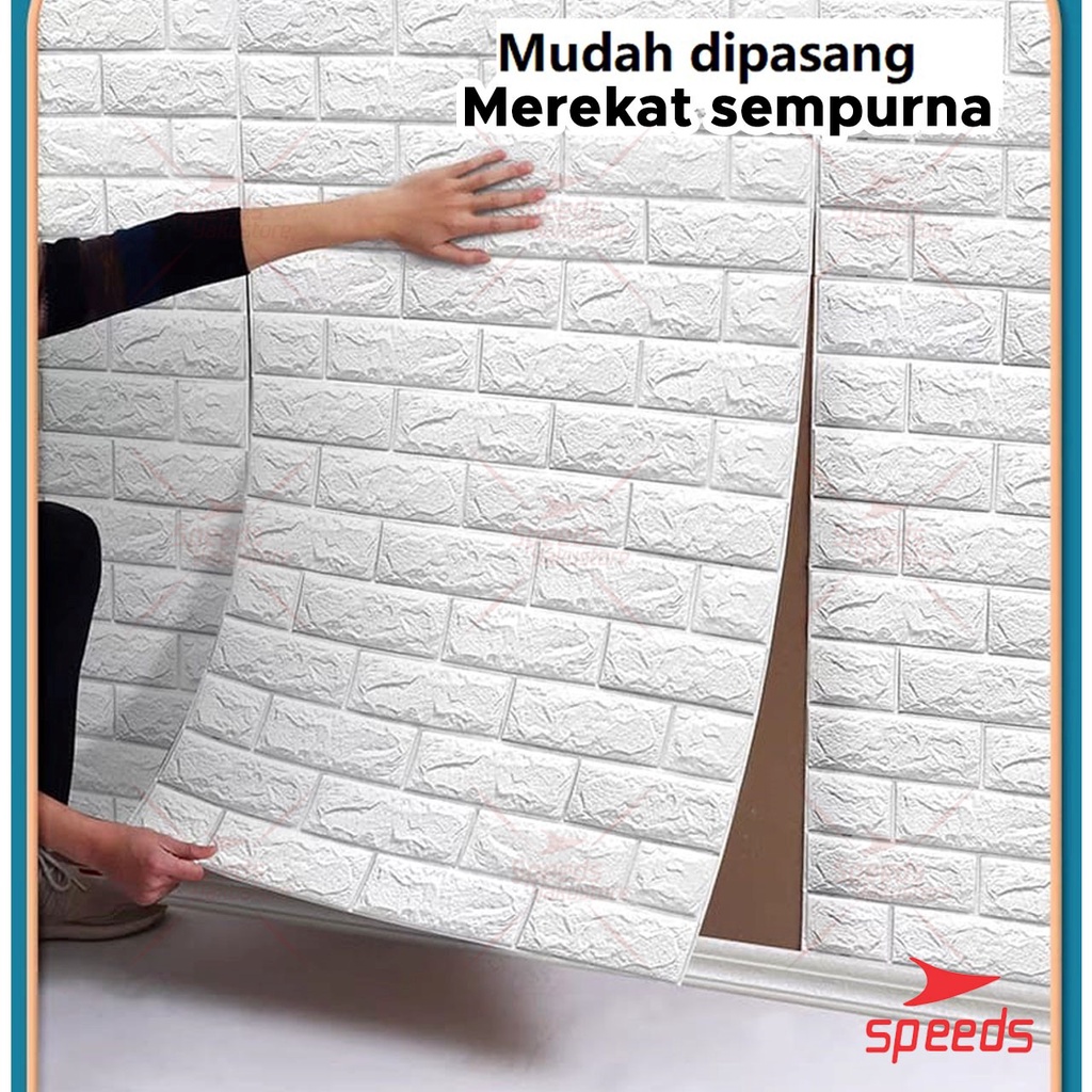 SPEEDS Wallpaper Dinding Murah Wallpaper Dinding Kamar 3d Stiker Foam Bata Batu Walpaper 205-1-6