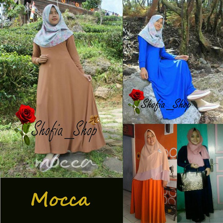 DRESS BAJU  GAMIS  MOCCA JERSEY  MUSLIMAH L FIT TO XL 