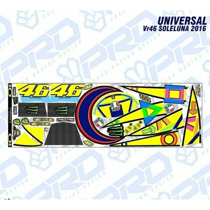 Decal Sticker Helm fullface AGV Solulena universal