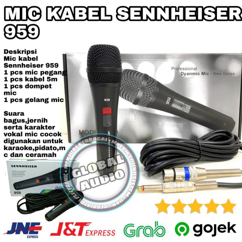 Mic Kabel Sennheiser 959 Hitam , Mic Kabel Sennheiser Bagus Murah ( Bisa COD )
