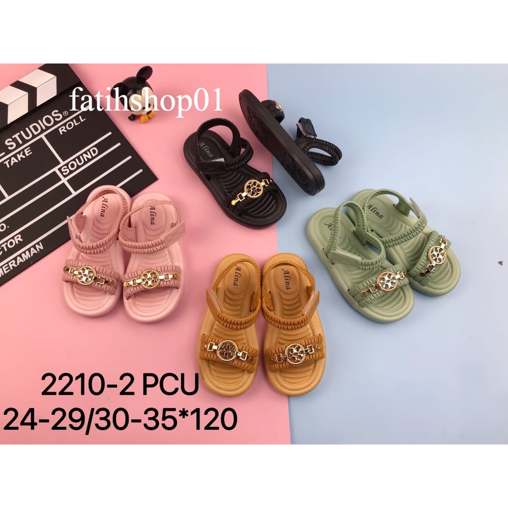 Sandal Anak Perempuan Tali Belakang Alina 2210-2 size/sandal Jelly import