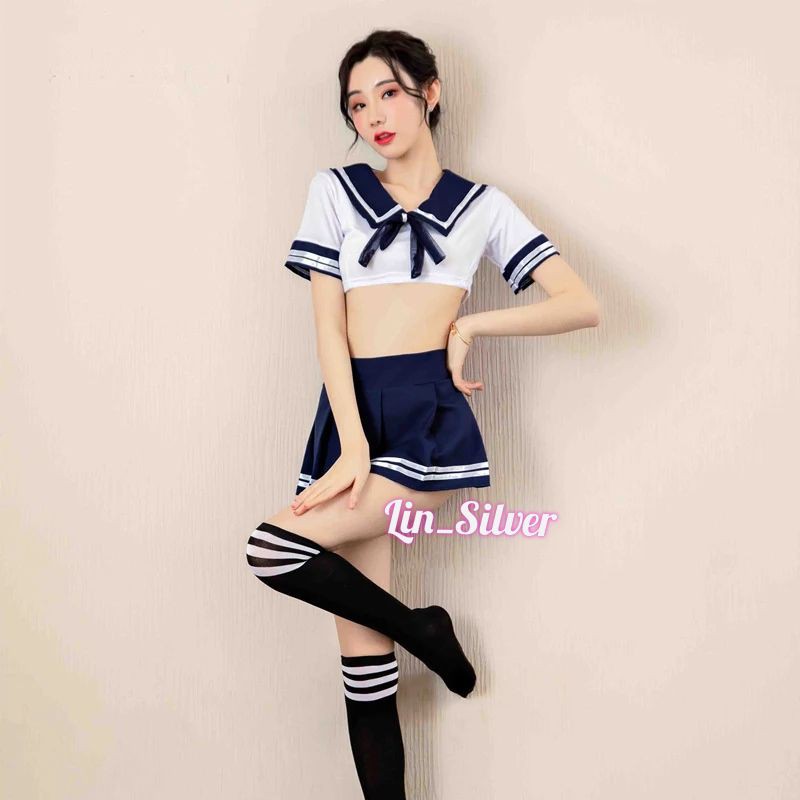 Lingerie Cosplay Set Kostum Seragam Baju Sekolah Siswi Murid Pelajar Jepang Korea