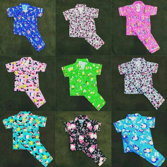 Baju Tidur Piyama Anak 1-5 Tahun Bisa Pilih Motif Bunsay