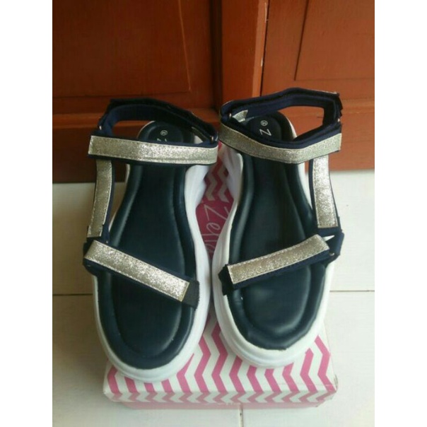 sepatu sandal zelia navy