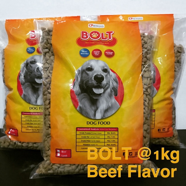 Jual BOLT Beef Dog Food @1kg (Segitiga) | Shopee Indonesia