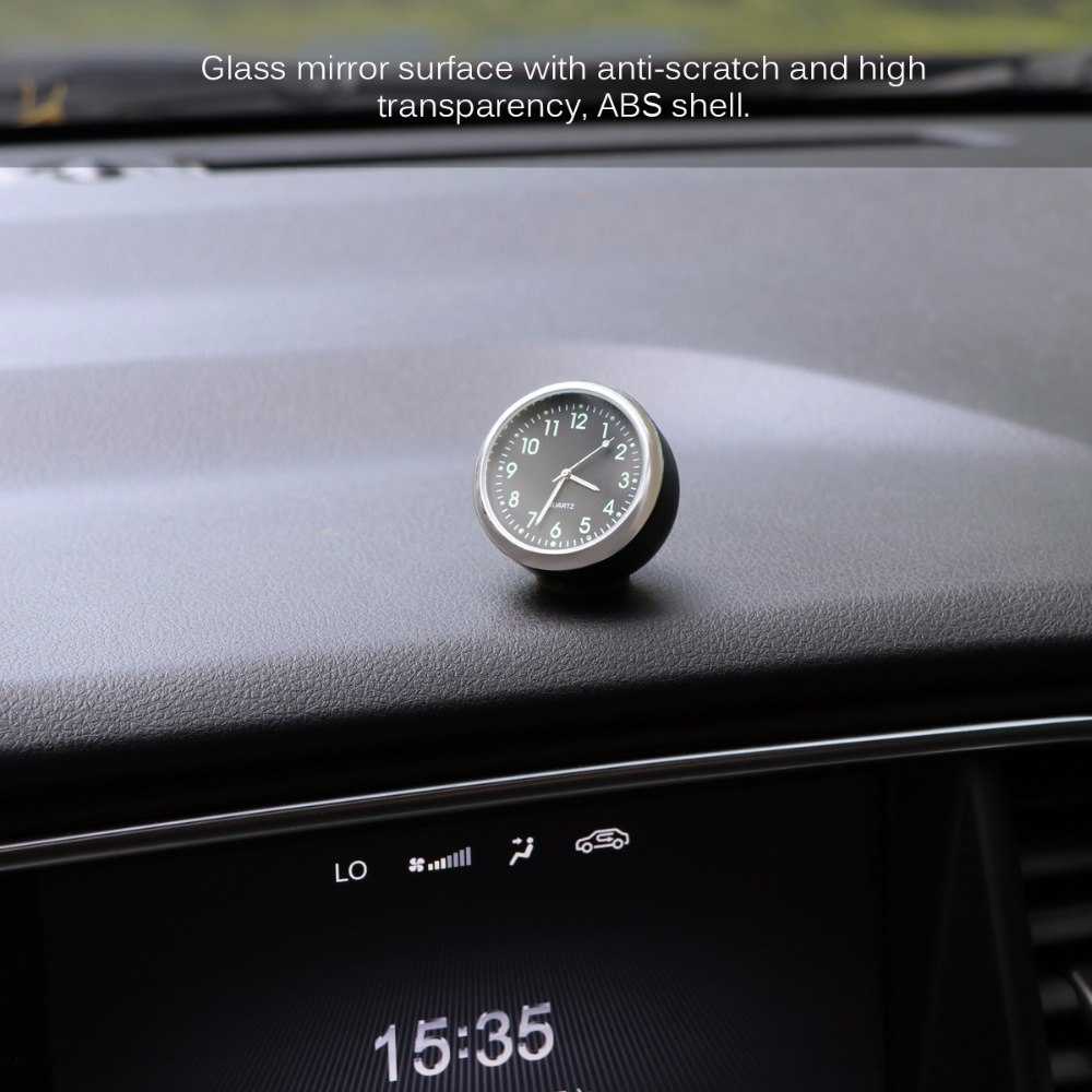 Dekorasi Mobil Jam Mini Quartz Clock Luminous - K01-Hitam