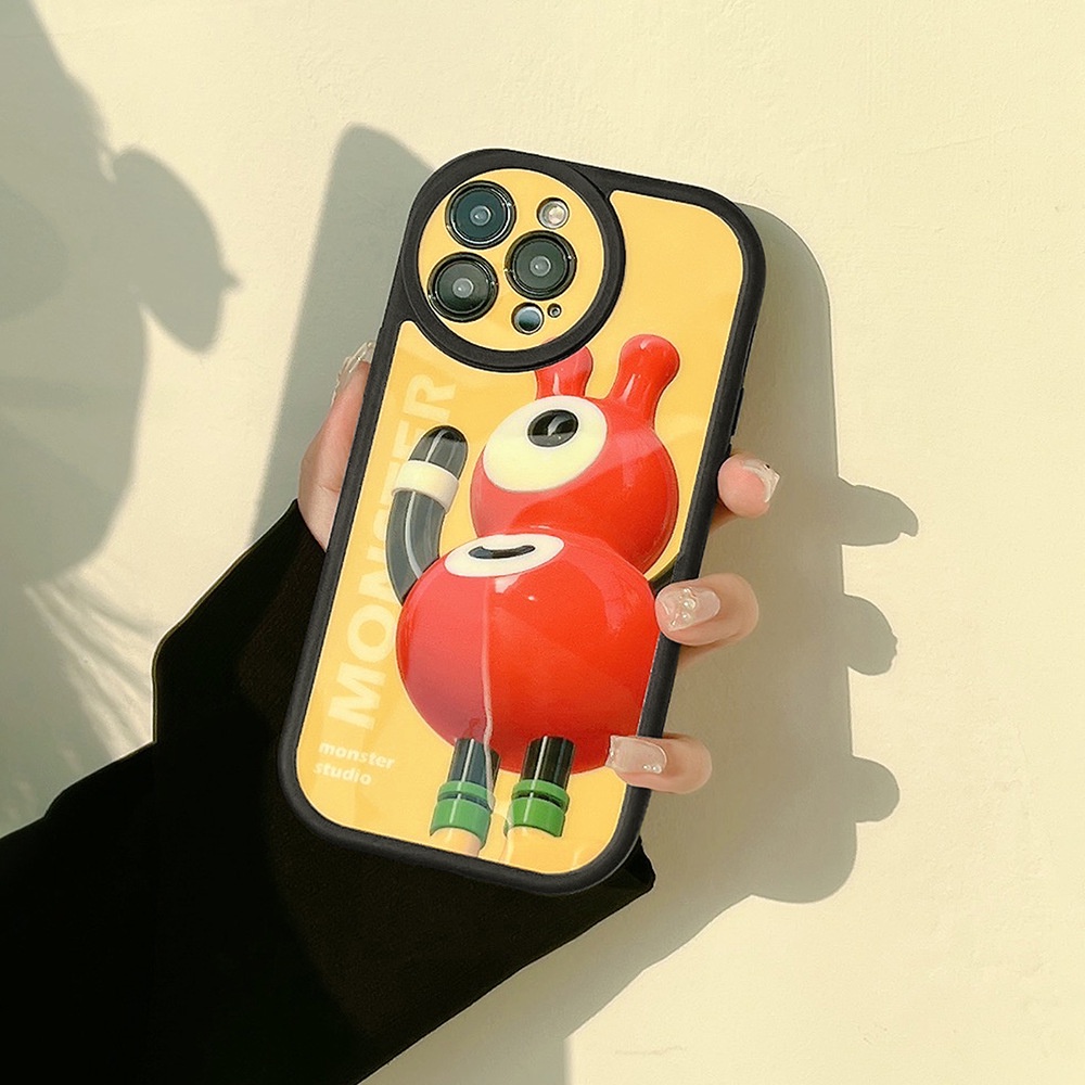 Soft Case Silikon Motif Kartun monster Merah Untuk Iphone 13 XS XR 11 12 PRO MAX