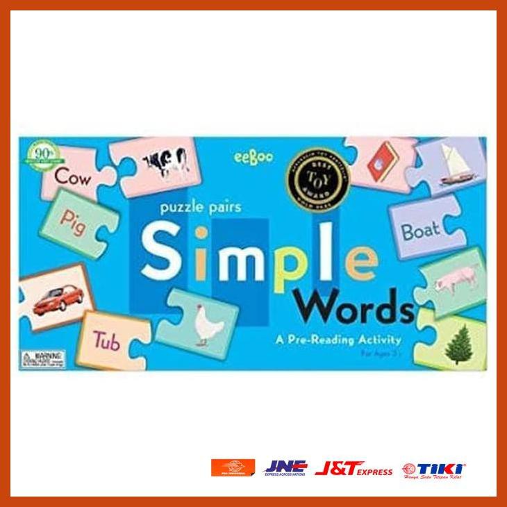 EEBOO SIMPLE WORD PUZZLE PAIRS MAINAN EDUKASI ANAK AGES 3 YEARS OLD