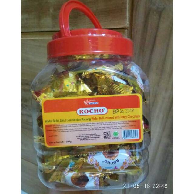 

Rocho Wafer Bulat Salut Coklat Kacang