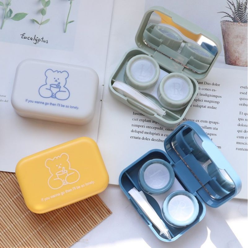 Tempat softlens mini karakter lonely BEAR BOBA