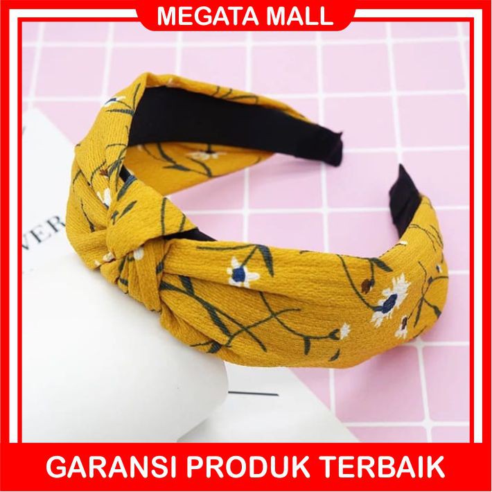 ♫ Megata ♫ A088 Bando Pita Motif Twist Simpul Bandana Ikat Rambut Mandi Fashion Korea Import