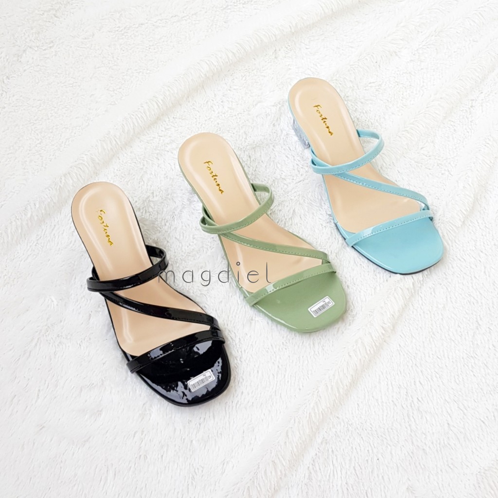 Magdiel - Heels kaca / Sandal Hak Kaca Anggun 5 cm