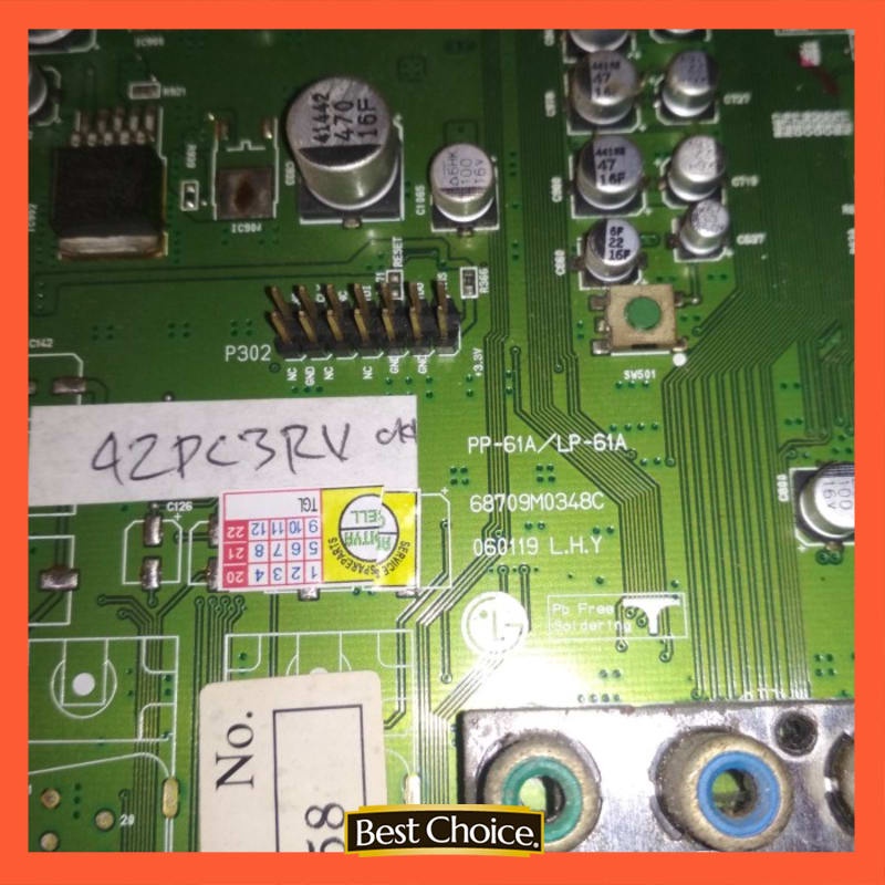 Mainboard TV Plasma LG 42PC3RV / PP-61A/LP-61A