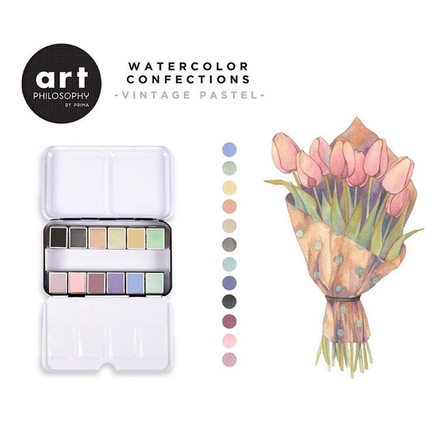 

Art Philosophy / Prima Marketing Watercolor Confections - VINTAGE PASTEL