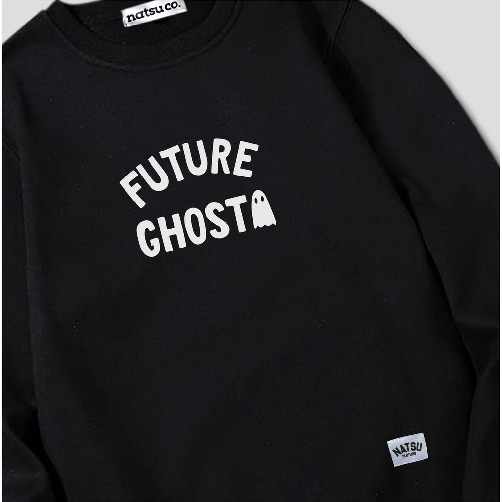 Sweater Crewneck Simple Pria Wanita Natsu co, - Future Ghost NATSU x PANDAWA HOODIE