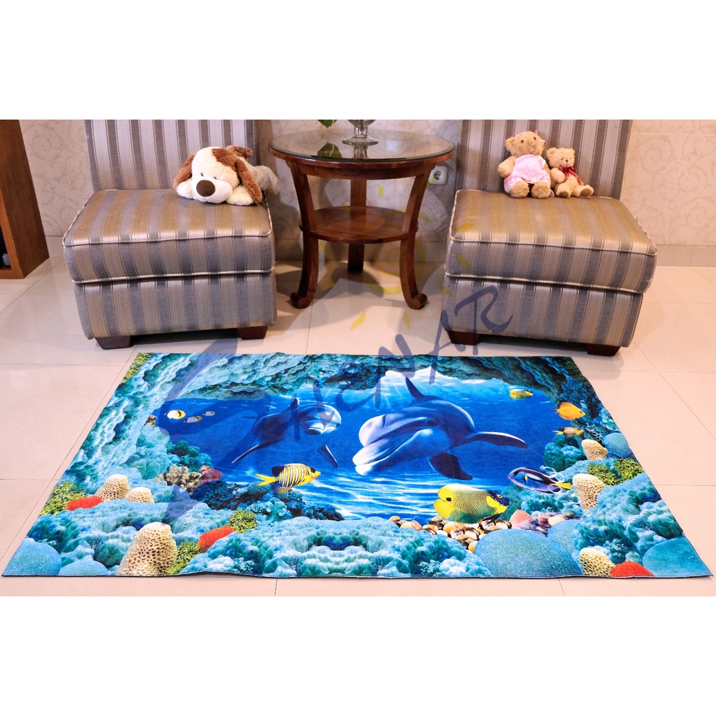 Karpet Kamar Tikar Lantai Karpet Karakter Anti Slip Ukuran 150 x 110 cm