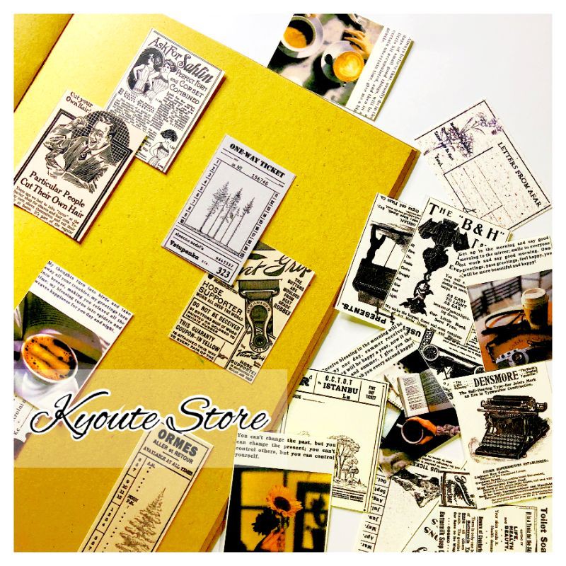 

23 pcs Sticker Paper Matte Vintage Retro Jadul Dekorasi Scrapbook DIY Journal Bujo Planner Diary