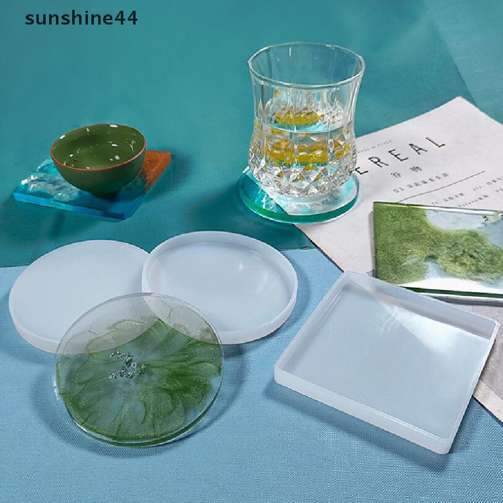 Sunshine 5Pcs Cetakan Tatakan Gelas Bahan Silikon Epoxy Resin DIY