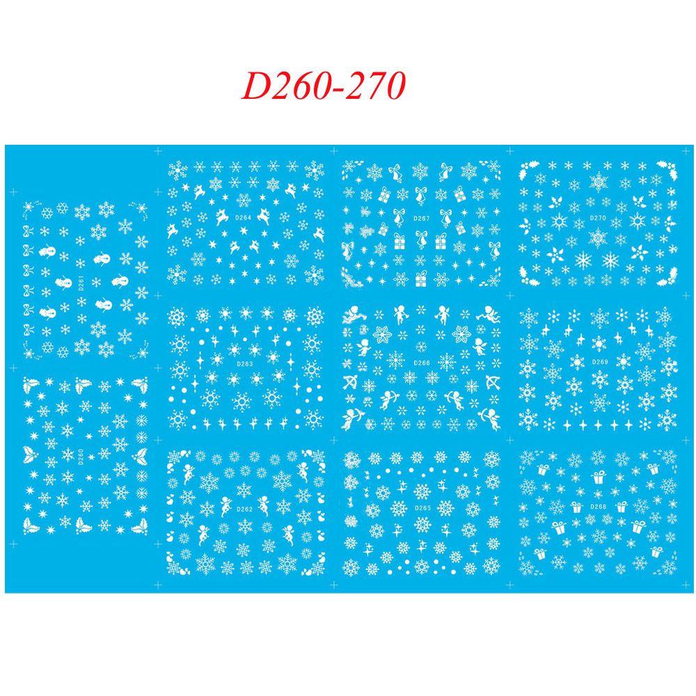 11pcs / Lembar Stiker Decal Transfer Air Motif Natal Untuk Dekorasi Manicure DIY
