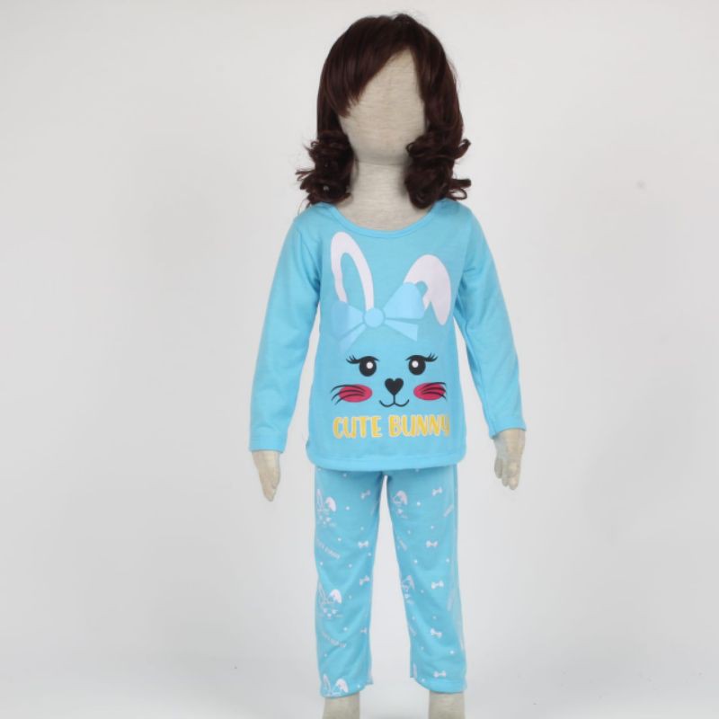 SETELAN BAJU ANAK PEREMPUAN MOTIF BUNNY 2-6 TAHUN NEW A-1