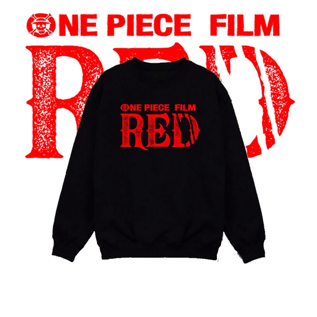 Sweater anime one piece film red depan