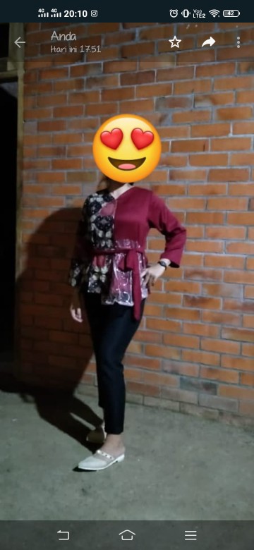 Batik Atasan Wanita Tey-17 Batik Wanita Asj Sa Hrb026 Kenongo Kemeja Tosca Pendek