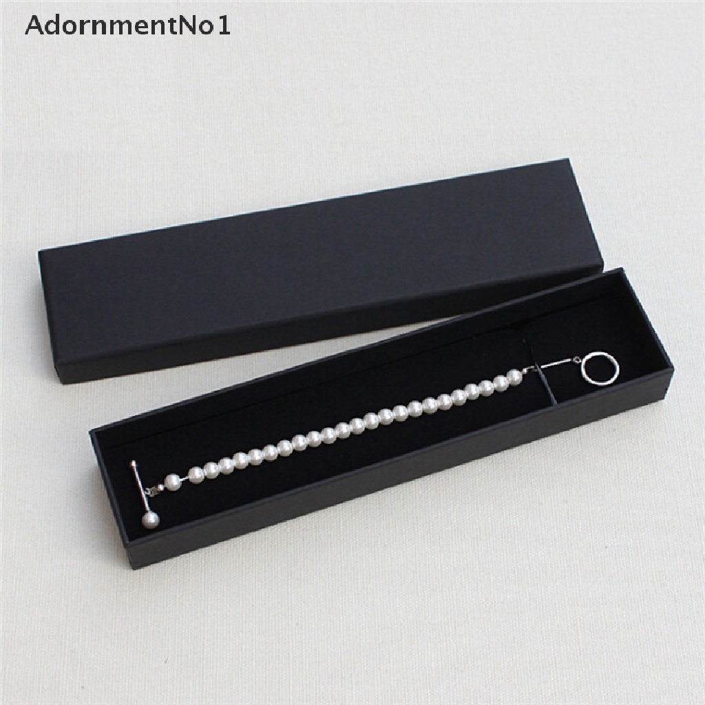 (AdornmentNo1) Kotak Penyimpanan Cincin / Kalung / Anting / Gelang Bahan Kertas Warna Hitam Untuk Hadiah