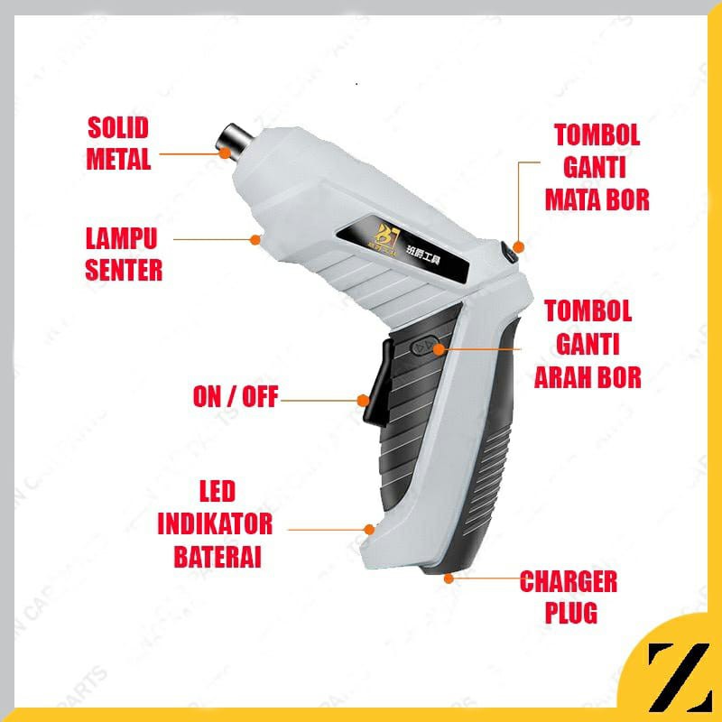 Mesin Bor Baterai Batrai 3.6V 3.6 Volt Cordless Mini/Mesin Bor Tangan Baterai Batre/Mesin Bor Portable