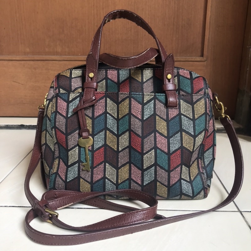 FOSSIL BAG RACHEL SATCHEL PATTERN PRELOVED