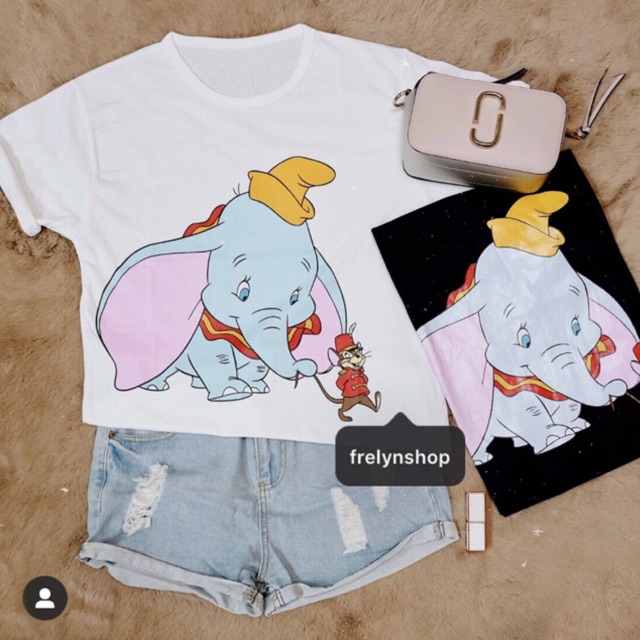 DUMBO OVERSIZE  DISNEY PUTIH  HITAM BAJU KAOS  TSHIRT 