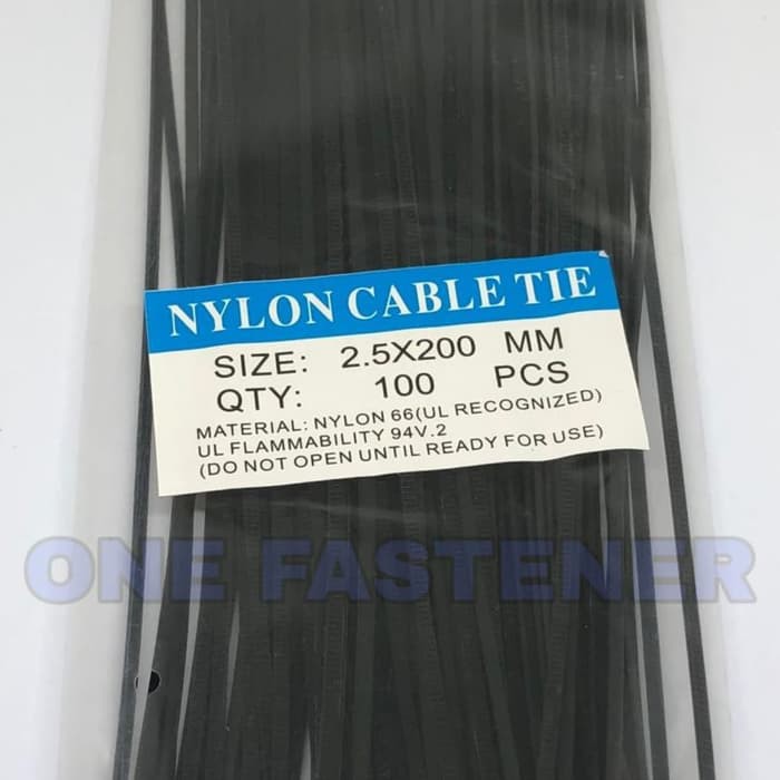 Kabel Ties Cable Tie Kabel Tie 2.5X200 mm 20cm HITAM 100pc