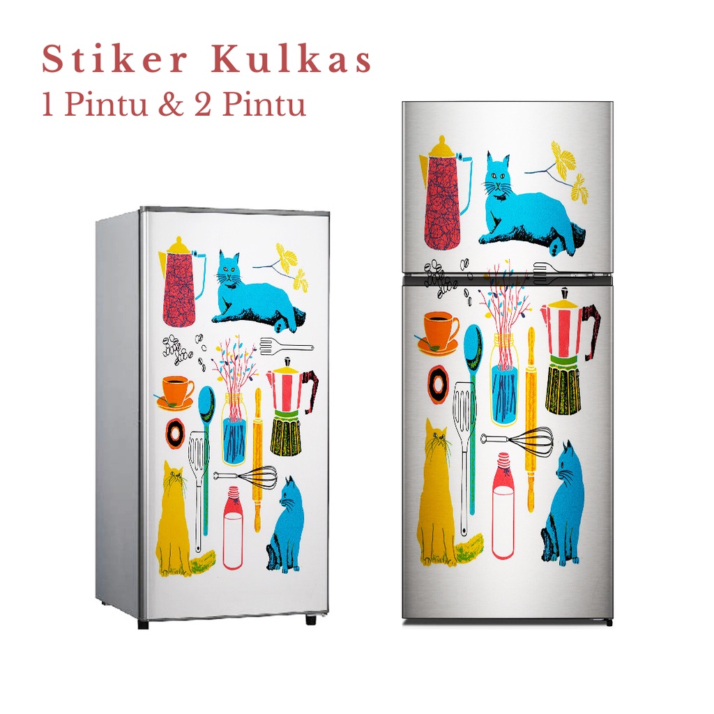 Stiker Kulkas 1 Pintu dan 2 Pintu Motif Kitchen Kode KN-16 - FM