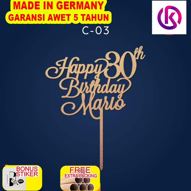 

Terlaris C-03 / bisa request tulisan / birthday cake topper / hiasan kue