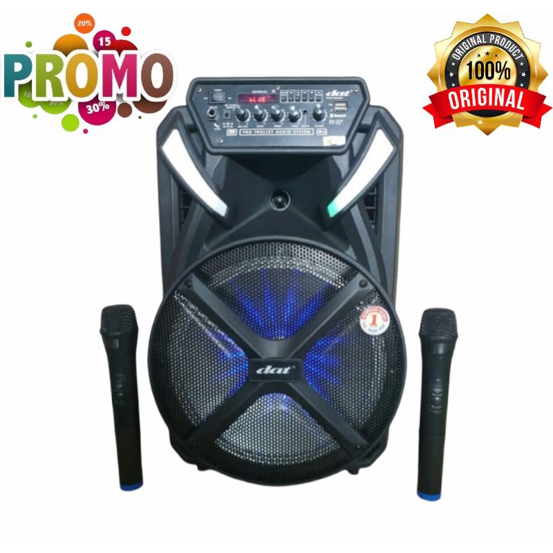 Salon Aktif 12 Inch DT 1210FTX2 Bluetooth Radio USB + 2 Mic Extra bass Speaker Bluetooth