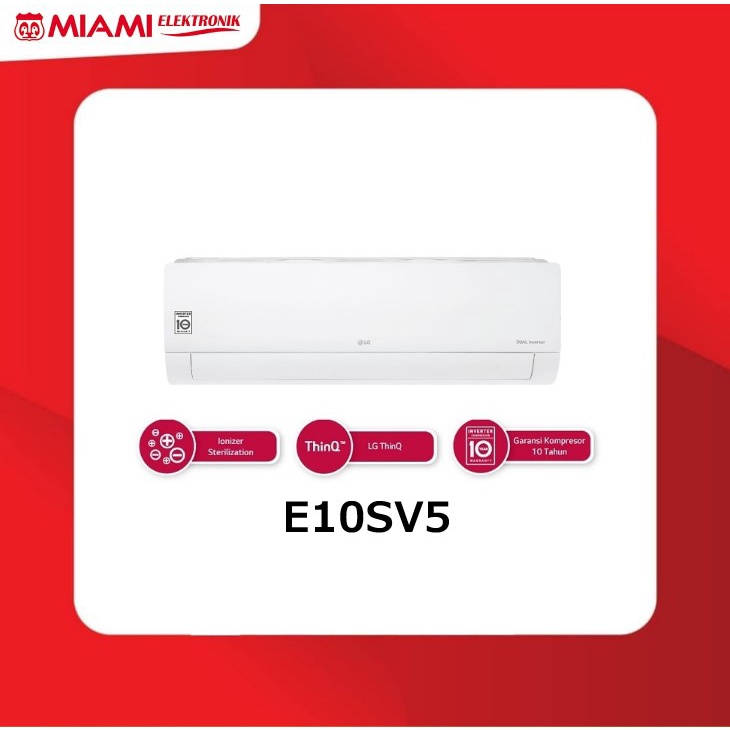 LG E10SV5 AC Split Plasma DUALCOOL with Watt Control-Smart 1 PK