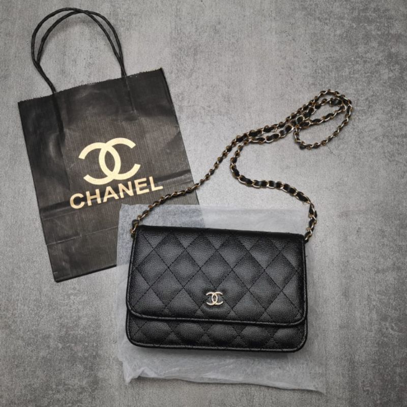 Chanel wallet on chain Slingbag With Paperbag