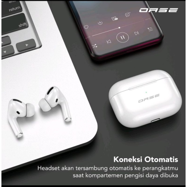 Headset Bluetooth Oase TWS Bluetooth 5.1 ANC Earphone Headset Ultra HD Audio Garansi Resmi 1tahun