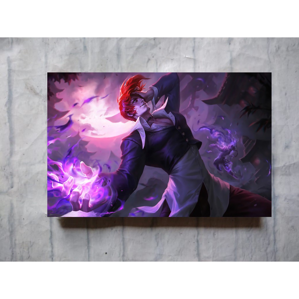poster mobile legends legend terlengkap size A3 hero Chou iori Hiasan dinding kayu anime