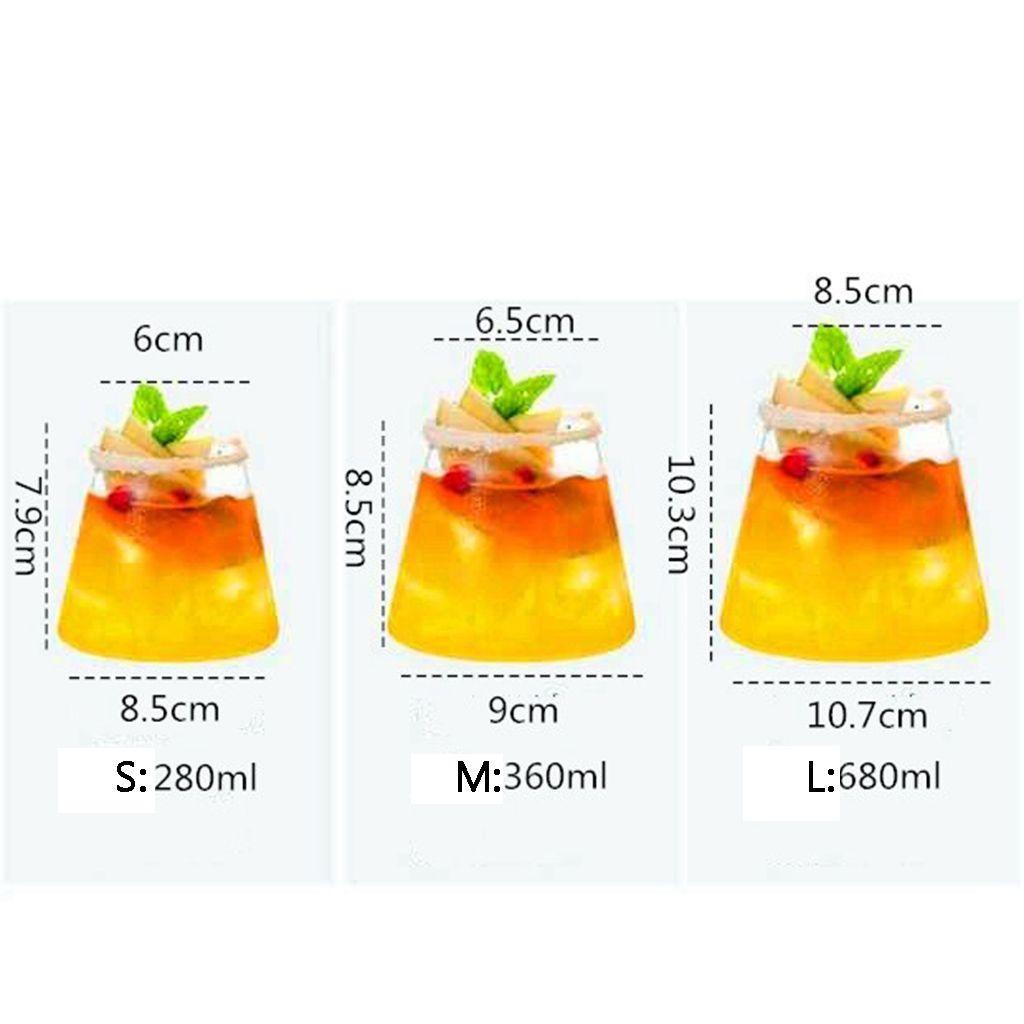 [Elegan] Gelas Kaca 1pcs Fashion Gaya Jepang Kopi, Susu, Anggur Menggunakan Bentuk Gunung Mousse Cups Bar Perlengkapan