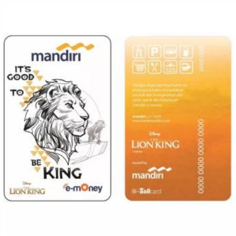 Mandiri eMoney The Lion King - Simba Black &amp; White ORI /Like eTOLL Tapcash Flazz or Brizzi