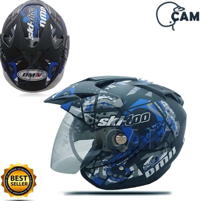 Barang Berkualitas Helm DMN double visor Skidoo Biru doff bukan BXP KYT INK GM NHK JPN ON SALE